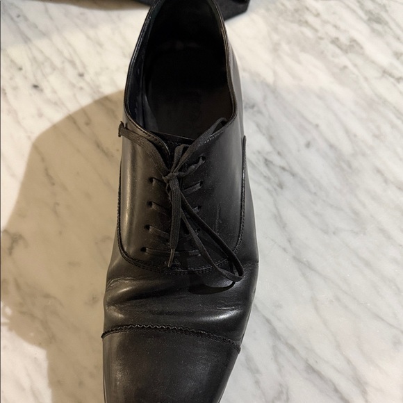 Salvatore Ferragamo Black Leather Oxfords - Picture 4 of 6